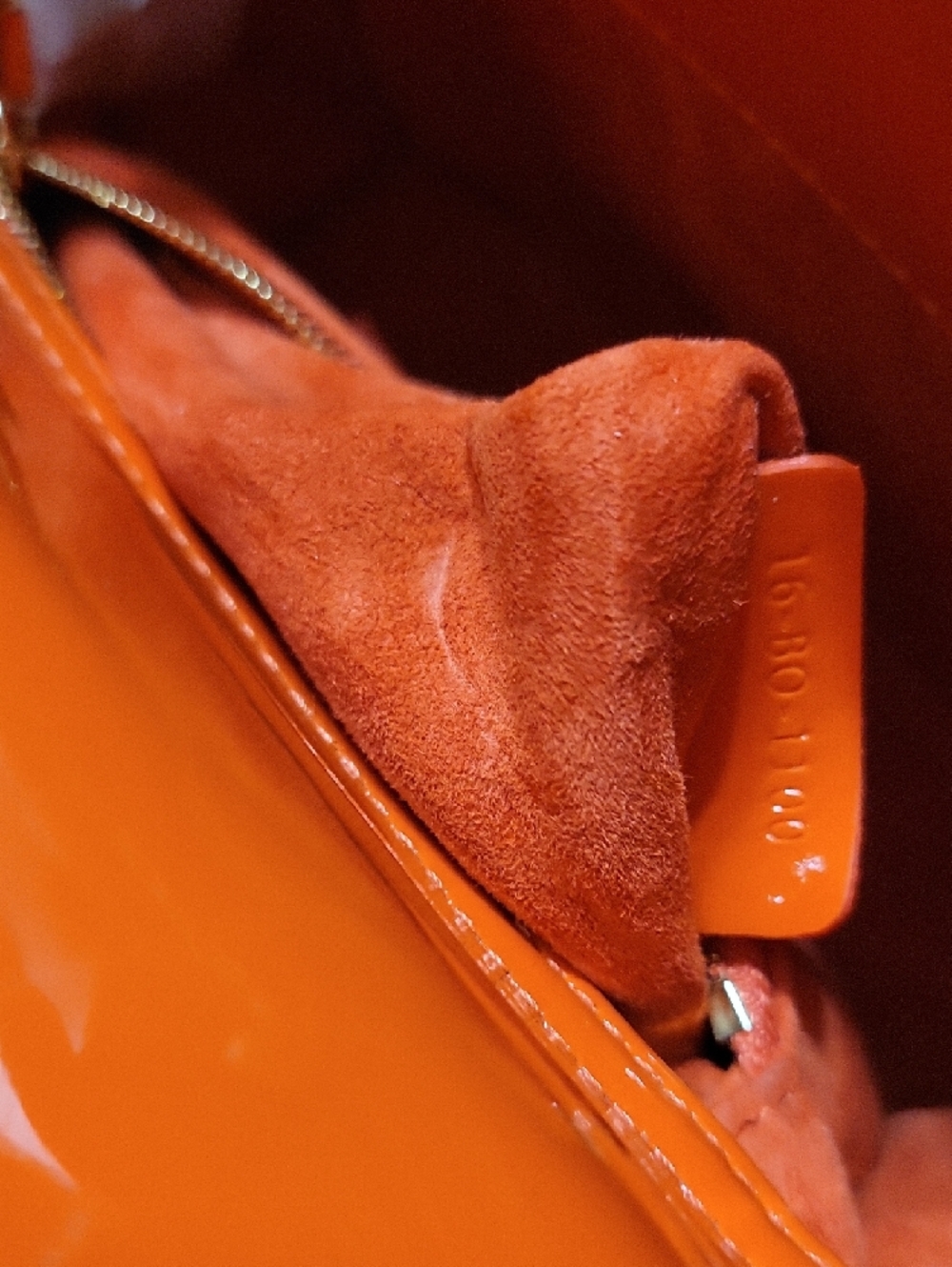 CHRISTAIN DOIR Orange Patent Lady Dior Mini Bag with Gold Hardware - Picture 14 of 16